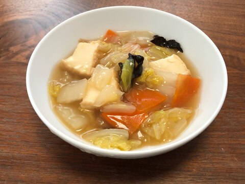 厚揚げであっさりな八宝菜風〜野菜たっぷり炒め煮